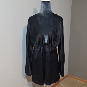 Sigal A‎ Black Silk Top Sz Medium